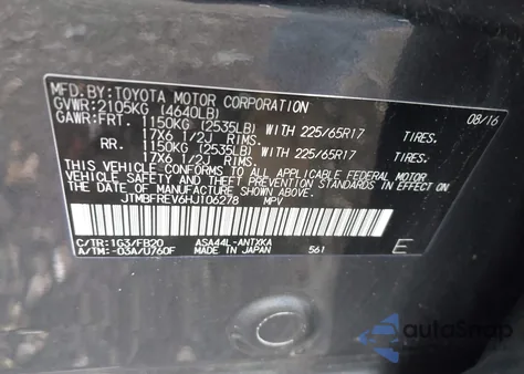 2017 Toyota Rav4 Le from USA, damaged, VIN JTMBFREV6HJ106278
